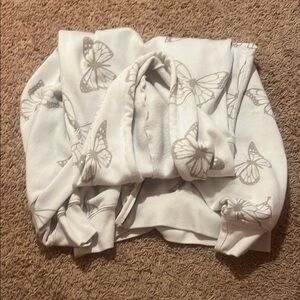SO White Butterfly Print Hoodie